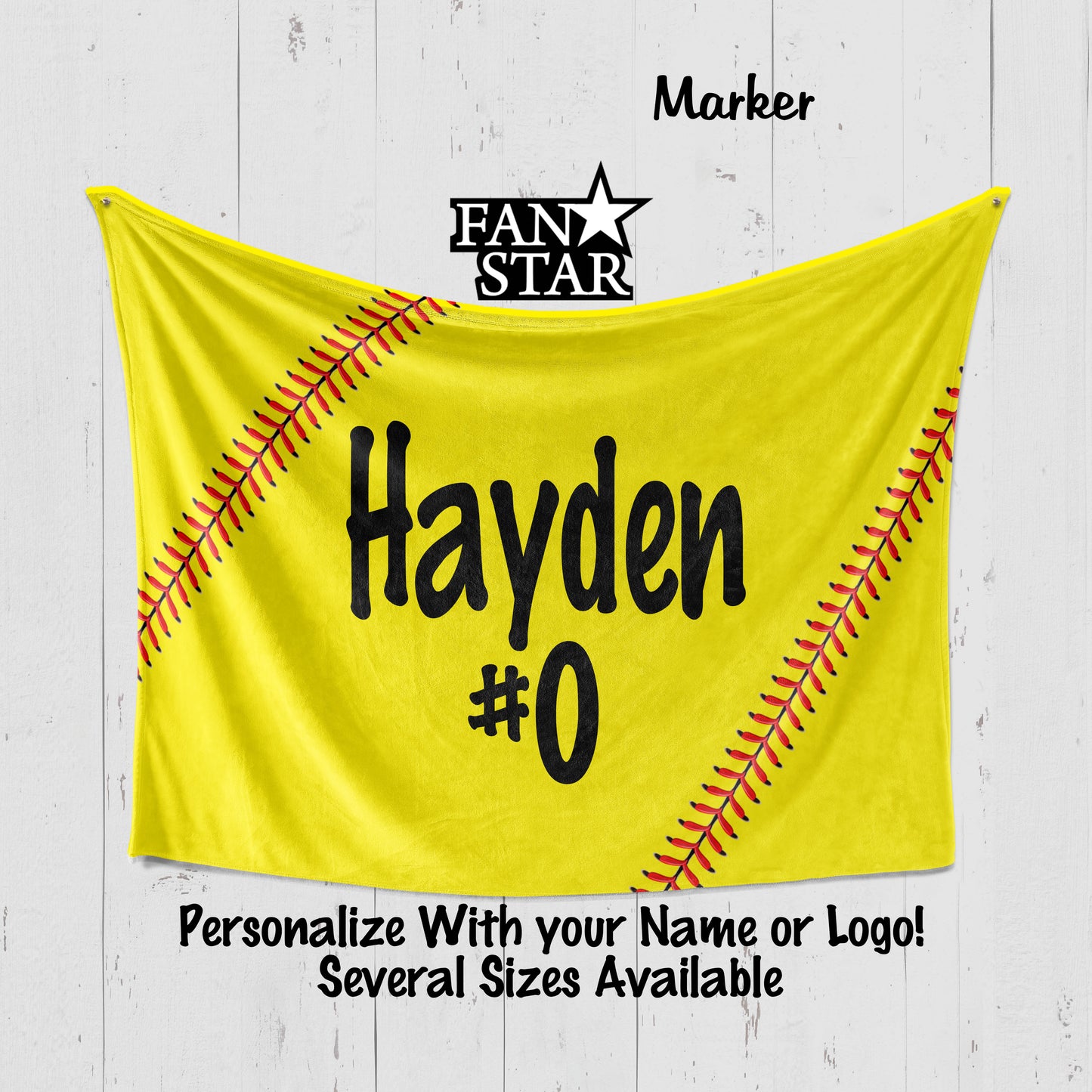 Personalized Softball Fastpitch Blank, Plush Blanket