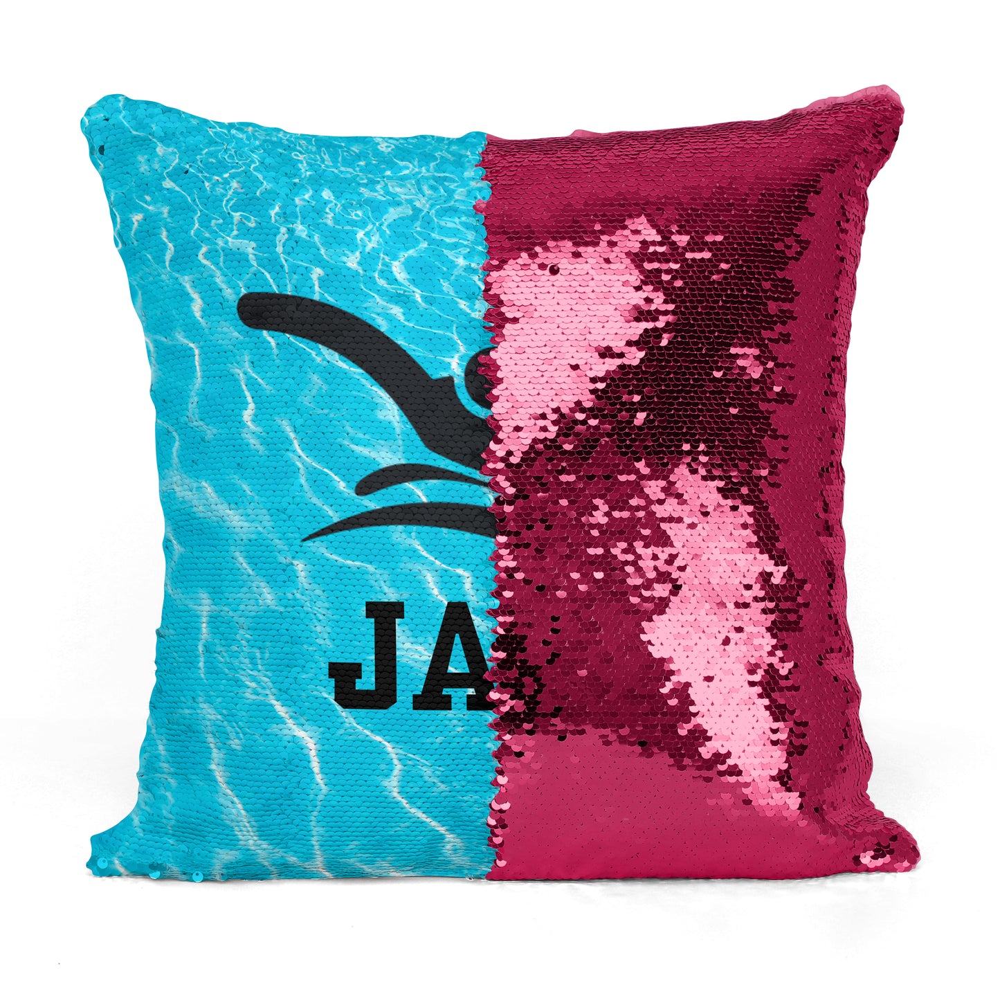 Custom Personalized SWIMMER BUTTERFLY Sequin Mermaid Flip Pillow