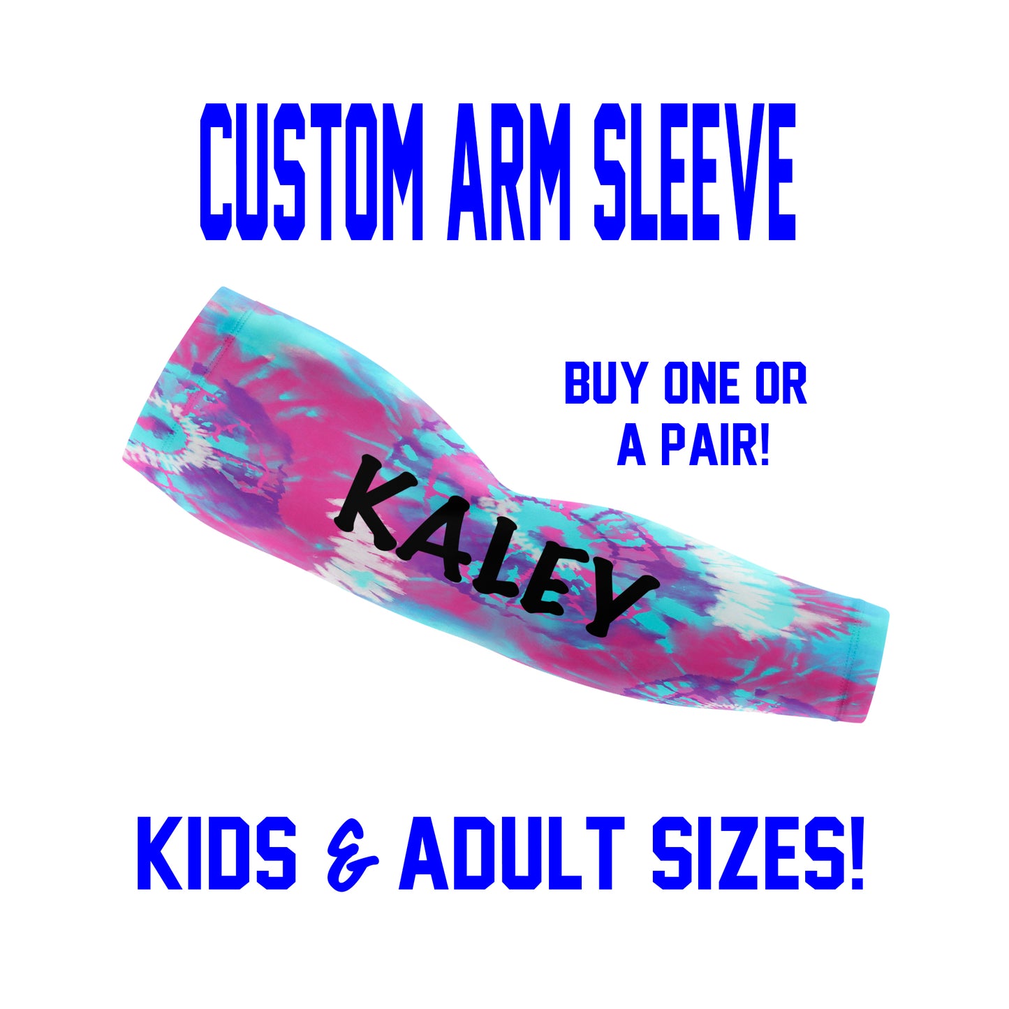 Custom Tie Dye Arm Sleeves - Single or Pair - Choose Your Background