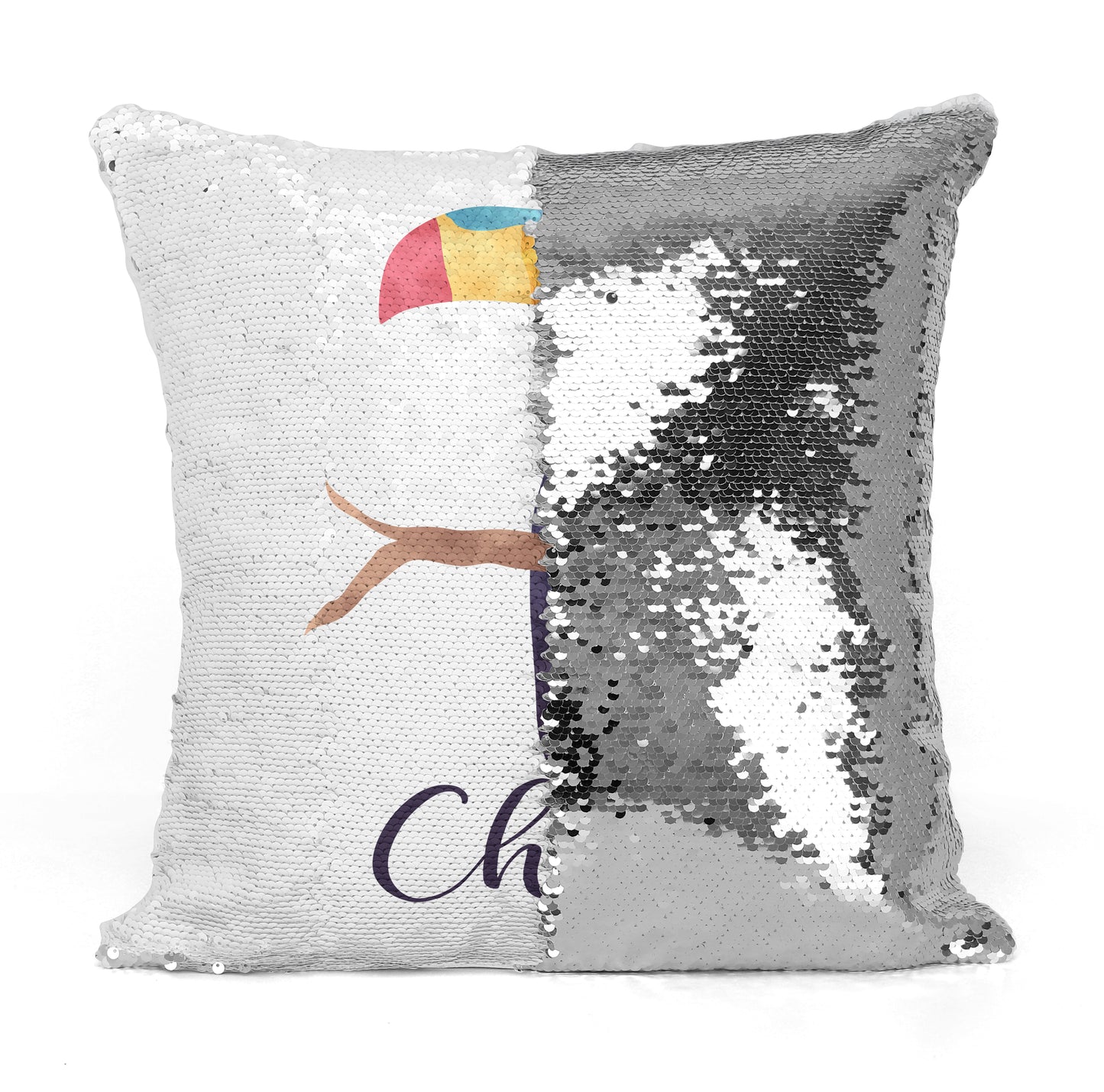 Custom Personalized TOUCAN Sequin Mermaid Flip Pillow