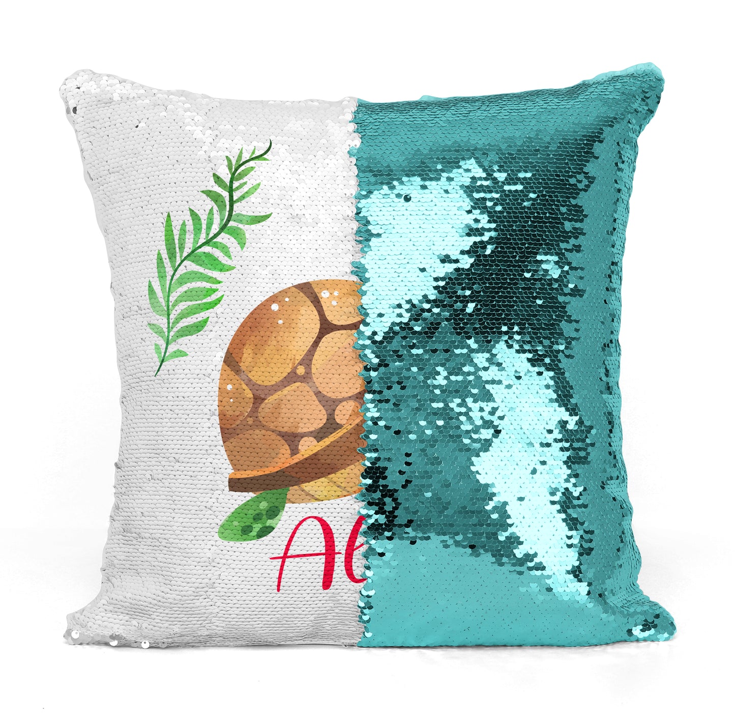 Custom Personalized TURTLE Sequin Mermaid Flip Pillow