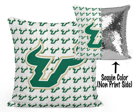 USF Sequin Flip Pillow - University of South Florida - Bulls Pillow
