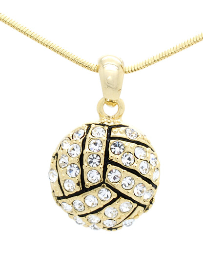 Volleyball Crystal Necklace - Large