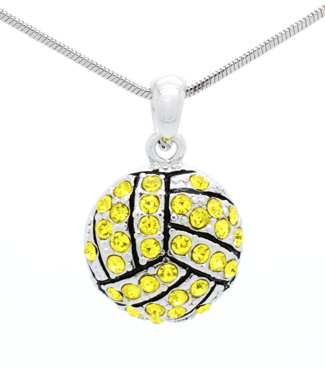 Volleyball Crystal Necklace - Large