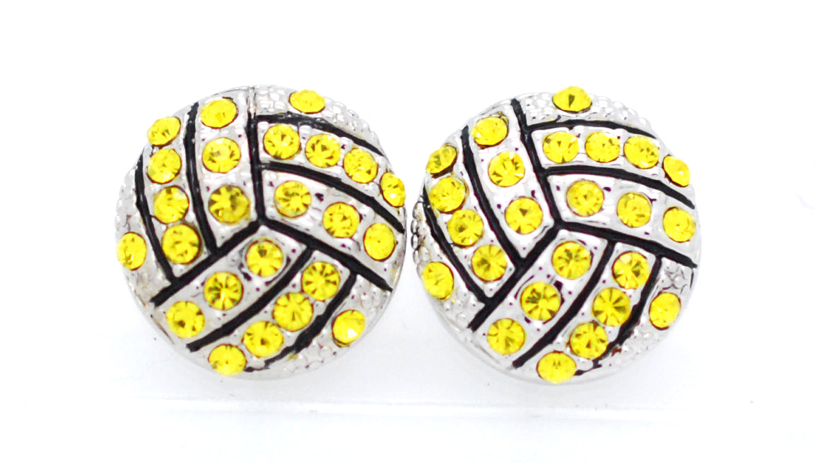 Volleyball Crystal Earrings - POST