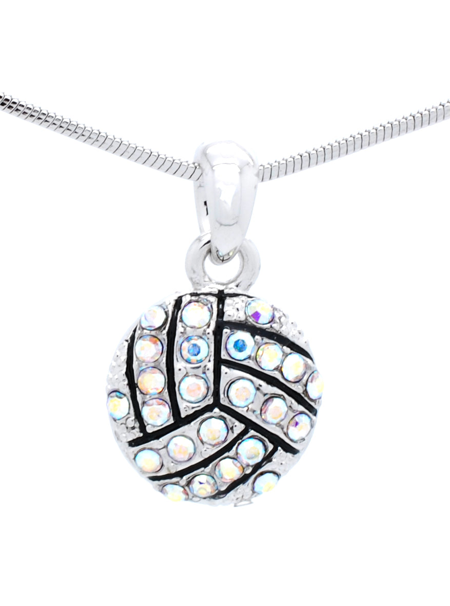 Volleyball Crystal Necklace - Small