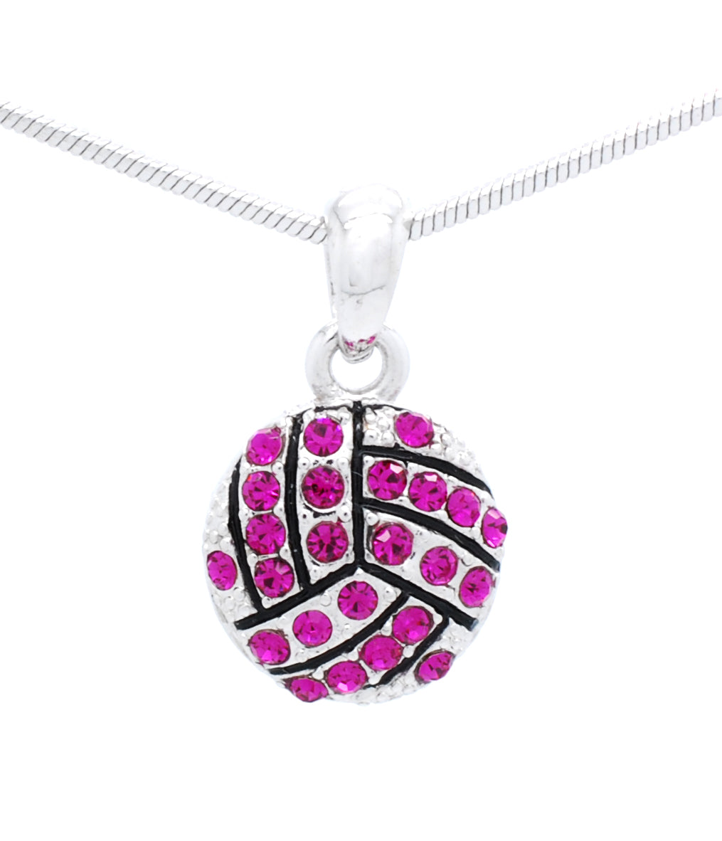 Volleyball Crystal Necklace - Small