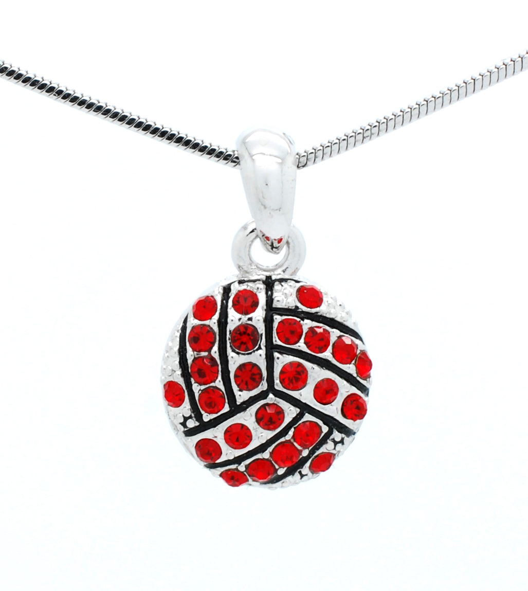 Volleyball Crystal Necklace - Small