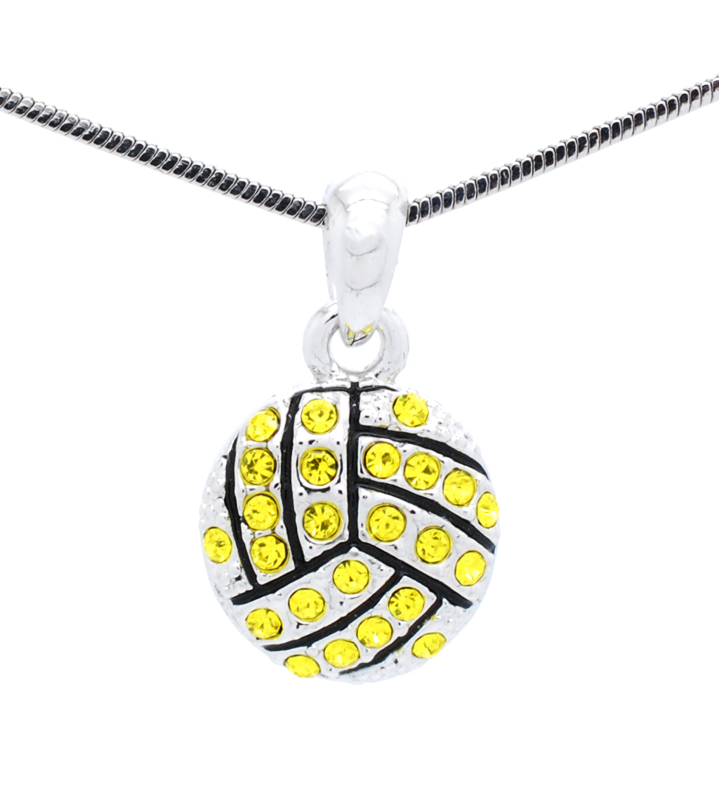 Volleyball Crystal Necklace - Small