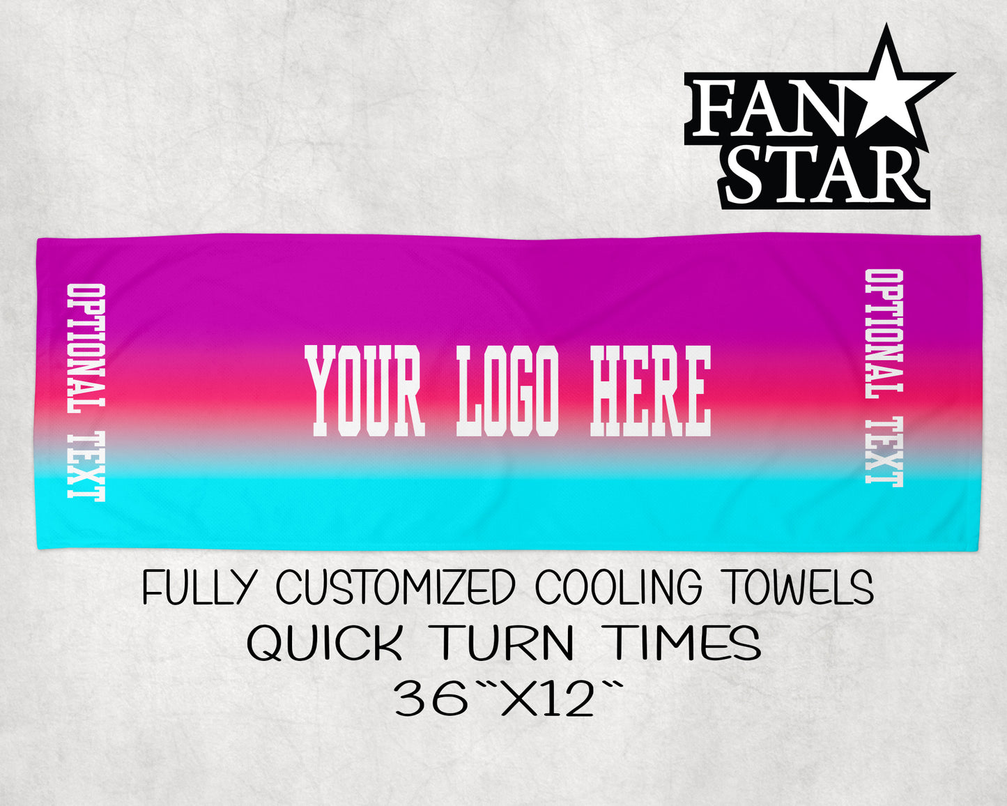 Custom Logo Cooling Towel with Ombre Background