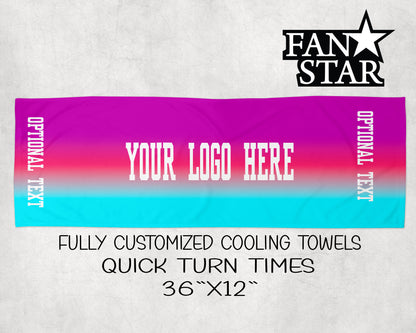 Custom Logo Cooling Towel with Ombre Background