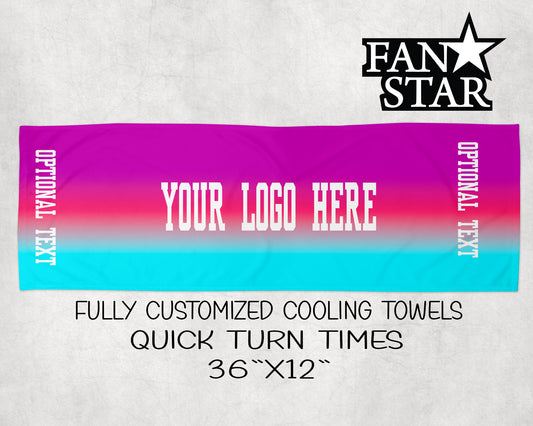 Custom Logo Cooling Towel with Ombre Background
