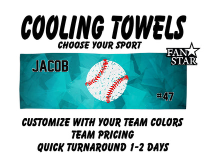 Baseball Cooling Towel with Prism Background