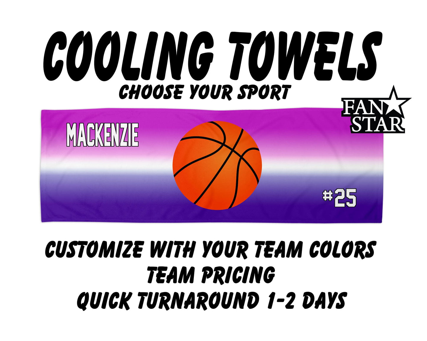 Lacrosse Cooling Towel with Ombre Background