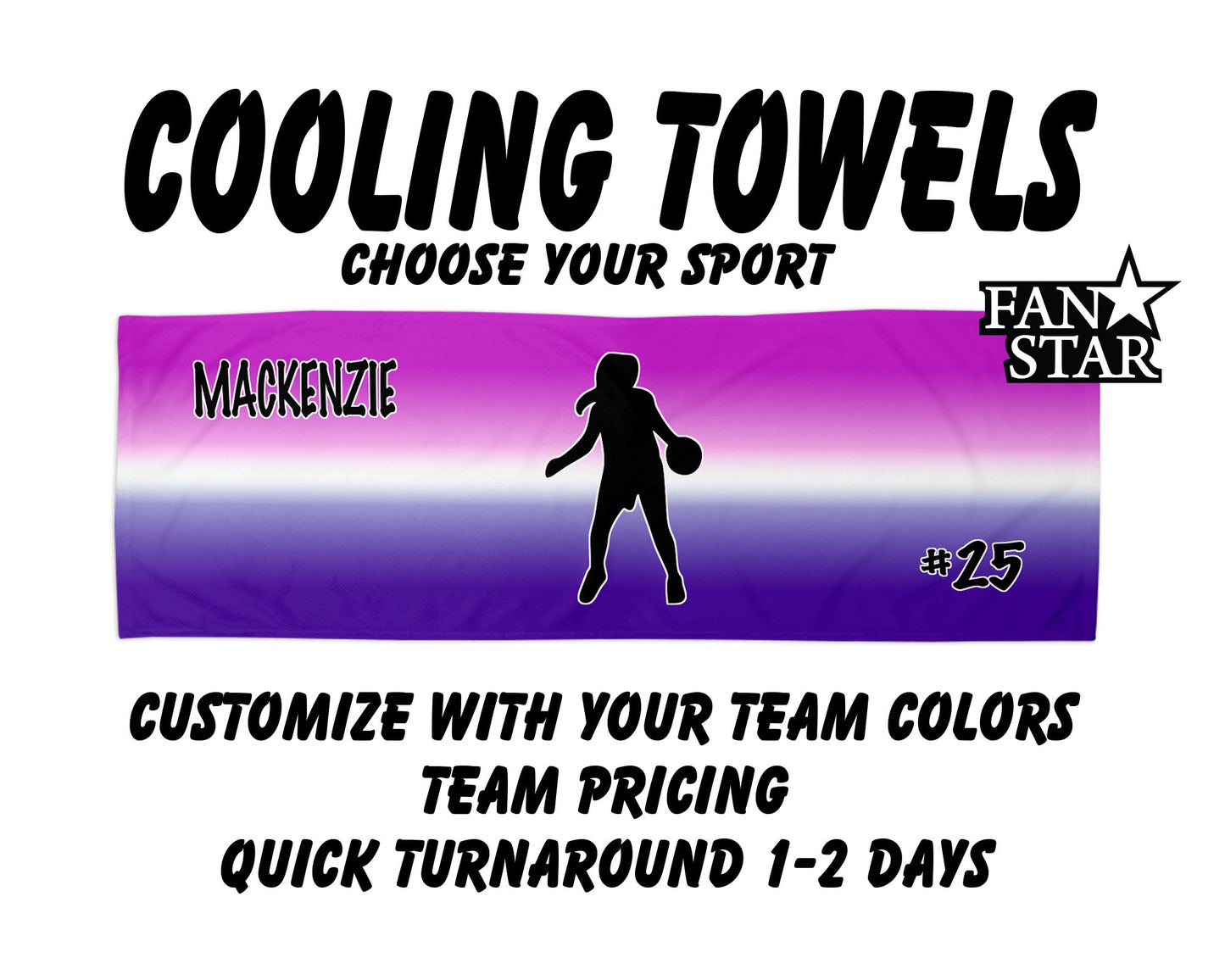 Lacrosse Cooling Towel with Ombre Background