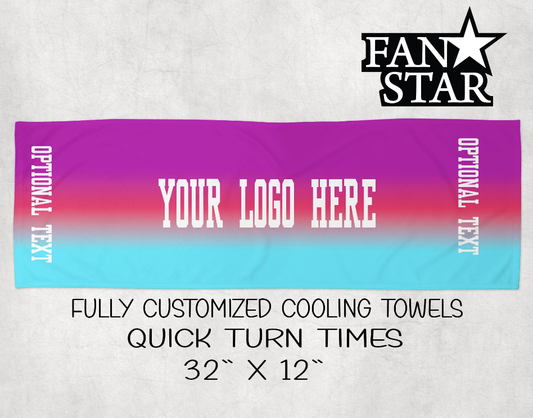 Custom Logo Cooling Towel with Ombre Background