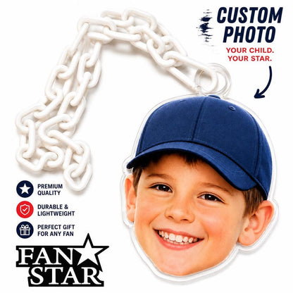 Fan Star custom face photo hype chain with white chain