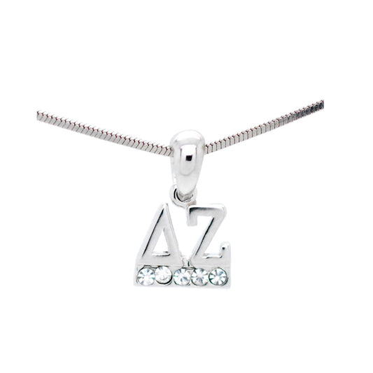 Delta Zeta Crystal Pendant Necklace - Clear