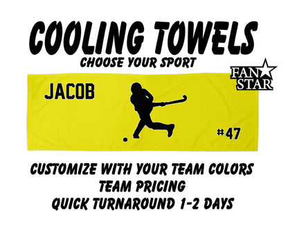 Field Hockey Cooling Towel with Solid Color Background