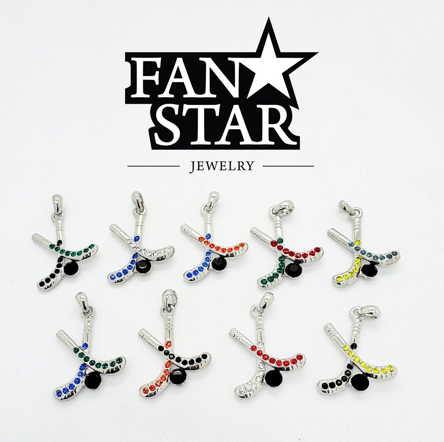 Hockey Stick Necklace - Large Two Color