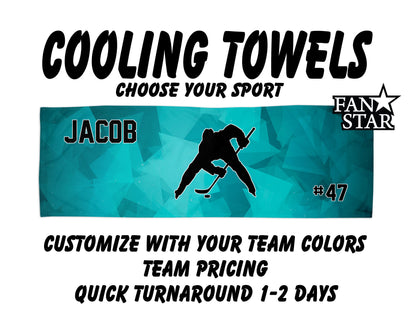 Hockey Cooling Towel with Prism Background