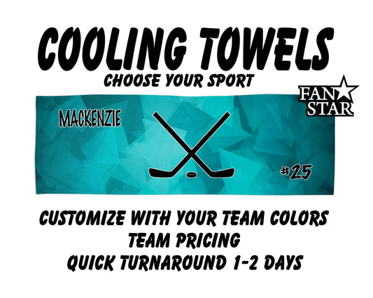 Hockey Cooling Towel with Prism Background