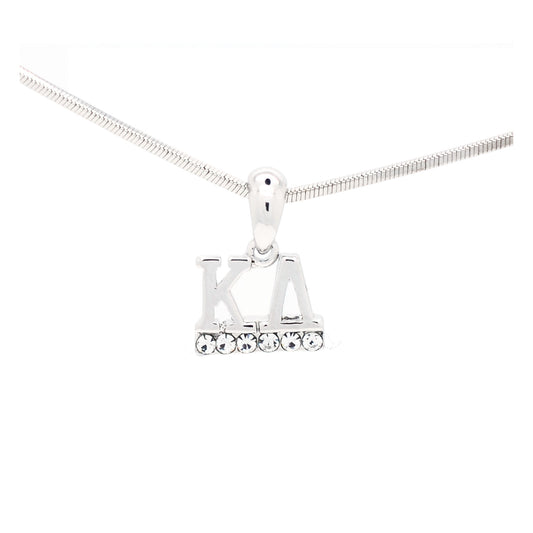 Kappa Delta Crystal Pendant Necklace - Clear