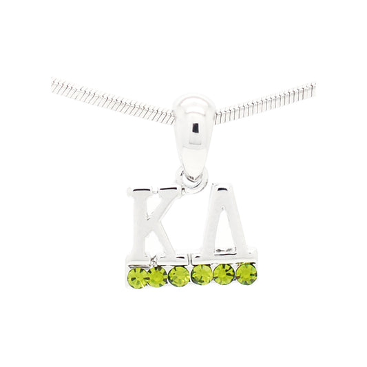 Kappa Delta Crystal Pendant Necklace - Green