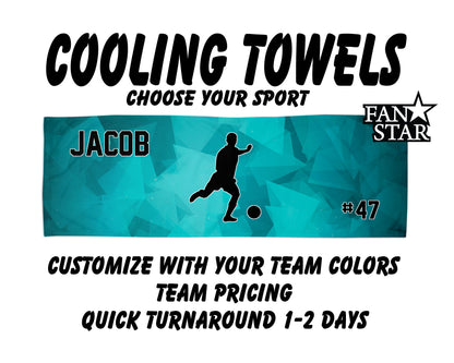 Soccer Cooling Towel with Prism Background