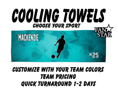 Soccer Cooling Towel with Prism Background