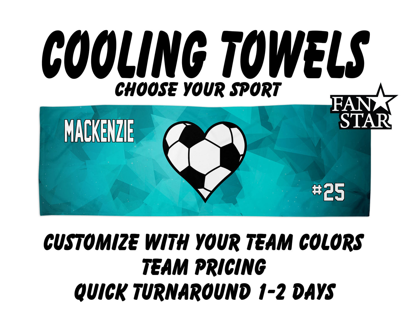 Soccer Cooling Towel with Prism Background