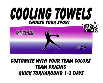 Softball Cooling Towel with Ombre Background