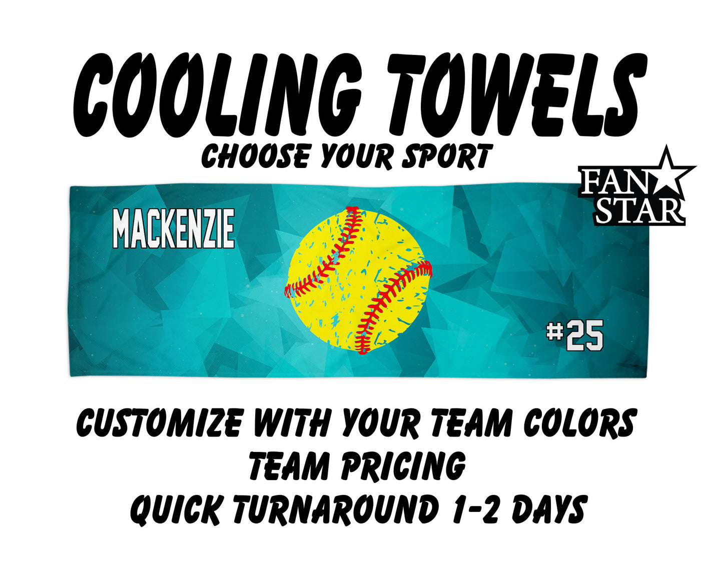 Softball Cooling Towel with Prism Background