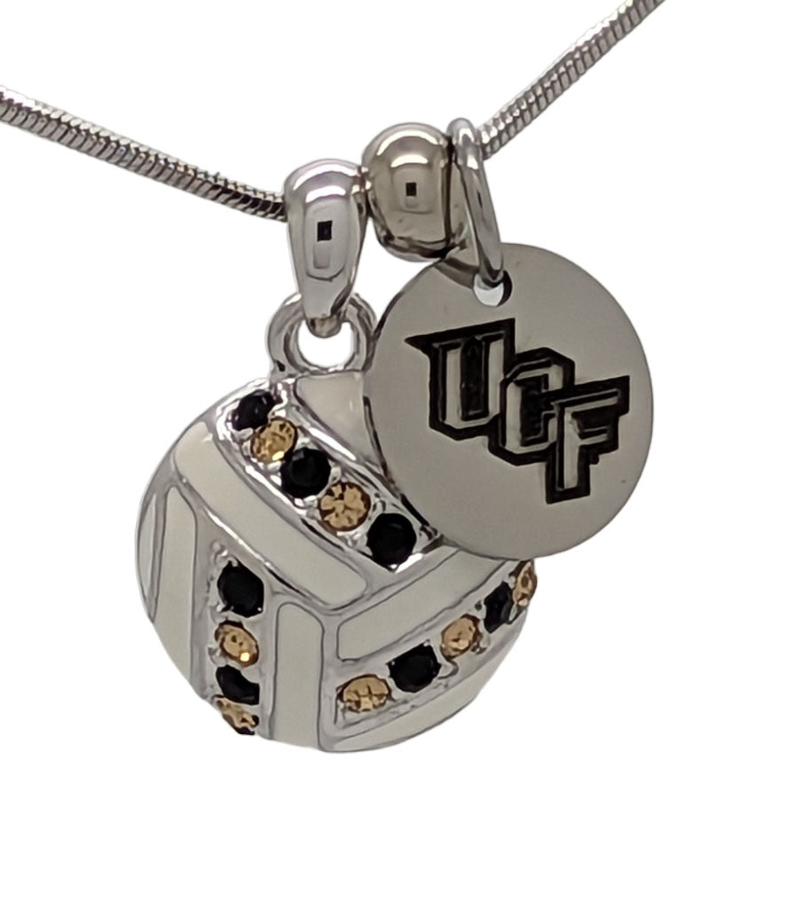 UCF Enamel Volleyball Necklace