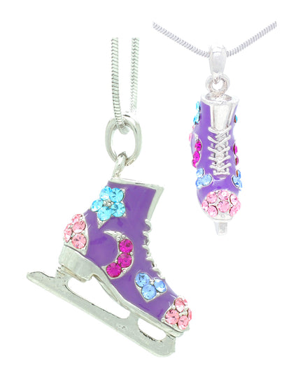 Deluxe Figure SKATE Necklace - Moons, Stars & Hearts - CHOOSE YOUR COLOR!