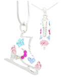 Deluxe Figure SKATE Necklace - Moons, Stars & Hearts - CHOOSE YOUR COLOR!
