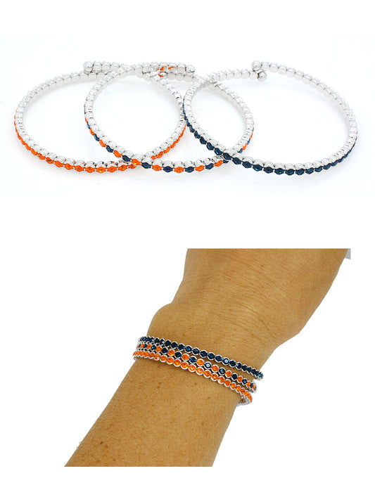 Deluxe Flex Bracelets - Navy/Navy-Orange/Orange
