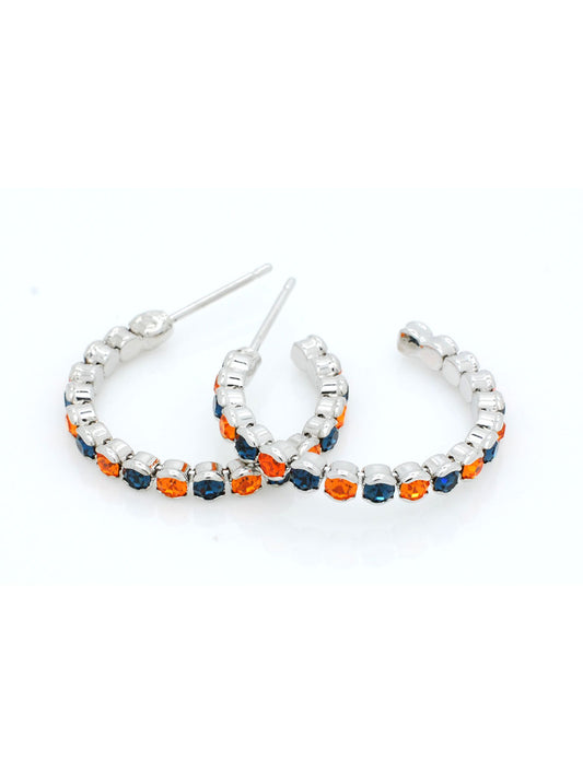 Hoop Earrings - Orange/Navy