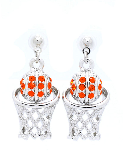 Basketball Earrings POST - Orange