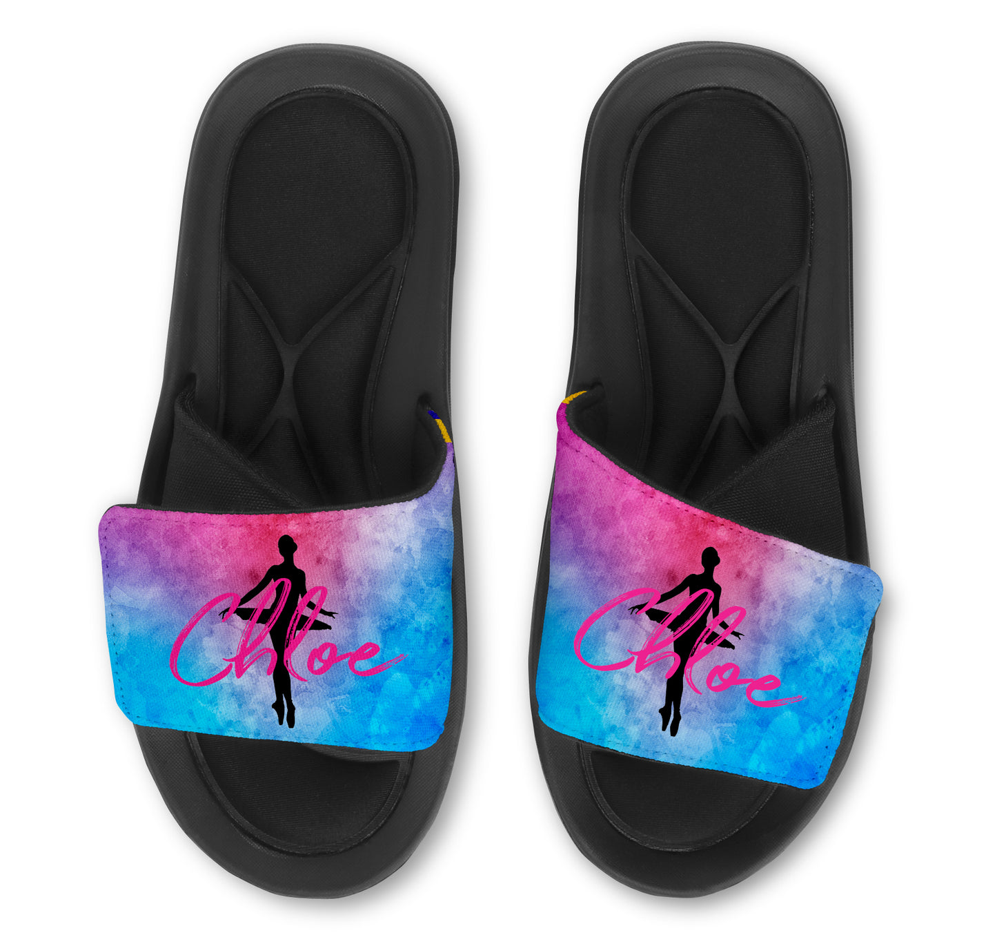 Ballerina Custom Slides / Sandals Watercolor Background