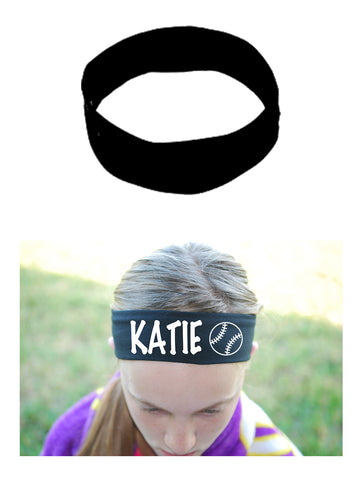Custom BASEBALL / SOFTBALL Cotton Headband - Flat (Non Sparkle) Letters!