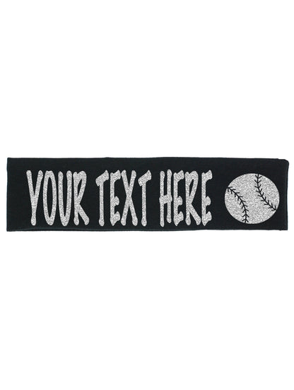 Custom Baseball Headband (Cotton/Lycra) - Sparkle Letters!