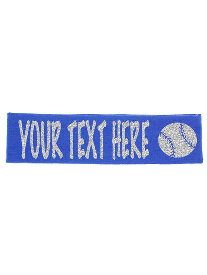Custom Baseball Headband (Cotton/Lycra) - Sparkle Letters!