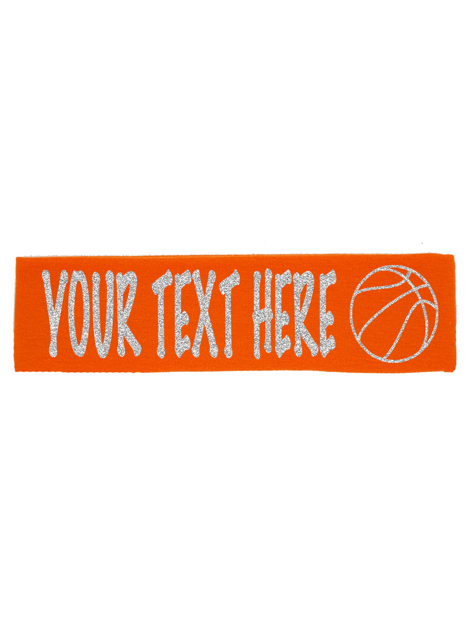 Custom Basketball Headband (Cotton/Lycra) - Sparkle Letters!