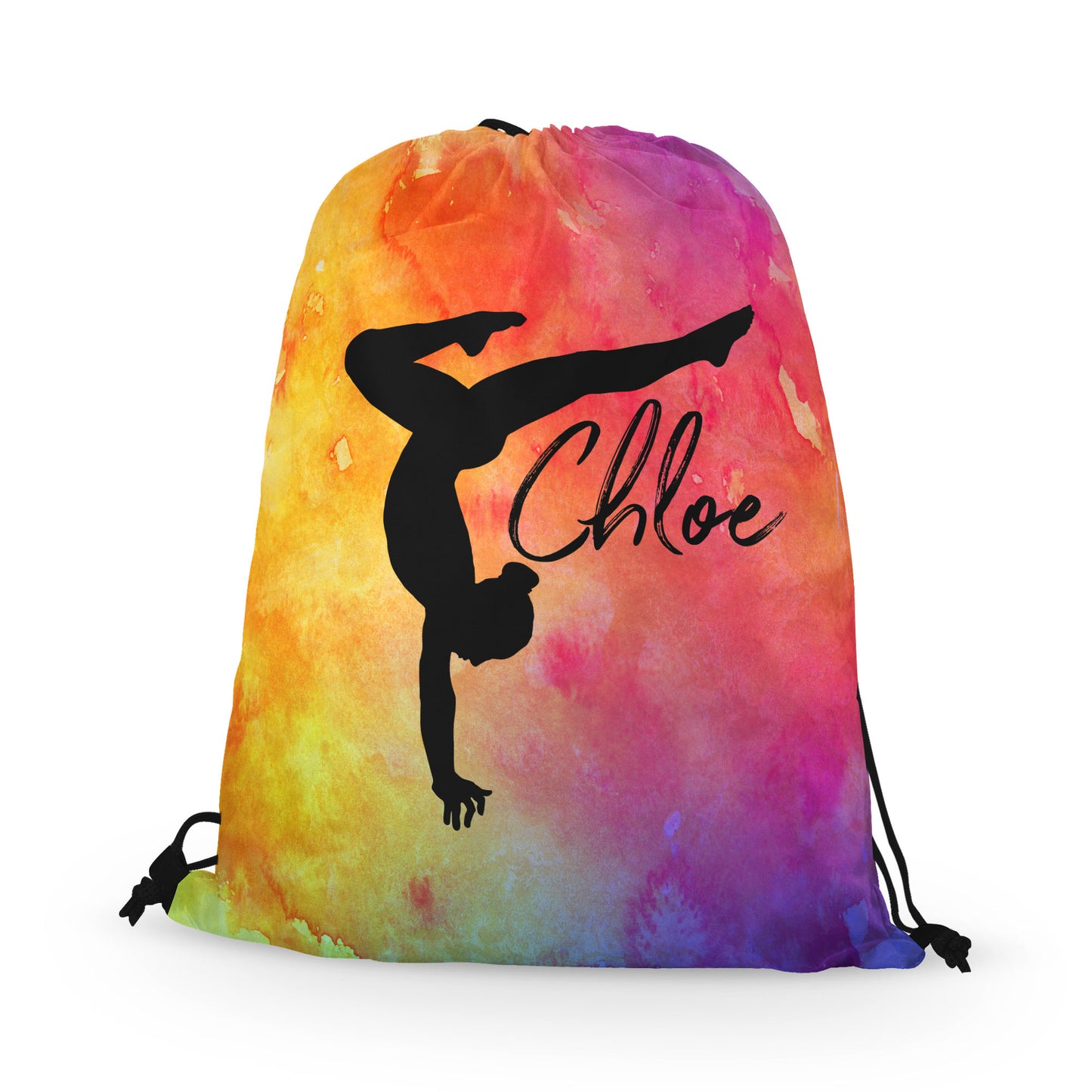 Personalized Gymnast Stag Pose Drawstring Bag, Perfect Gymnast Gift!