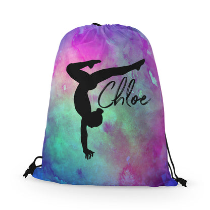 Personalized Gymnast Stag Pose Drawstring Bag, Perfect Gymnast Gift!