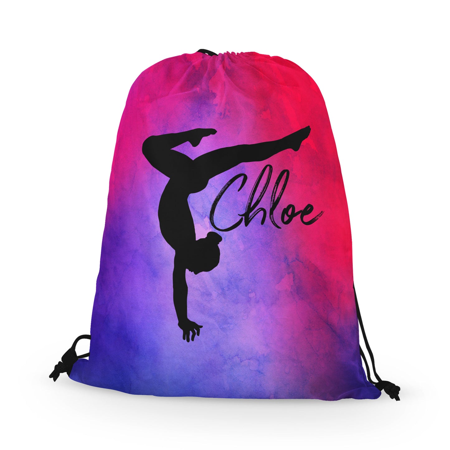 Personalized Gymnast Stag Pose Drawstring Bag, Perfect Gymnast Gift!