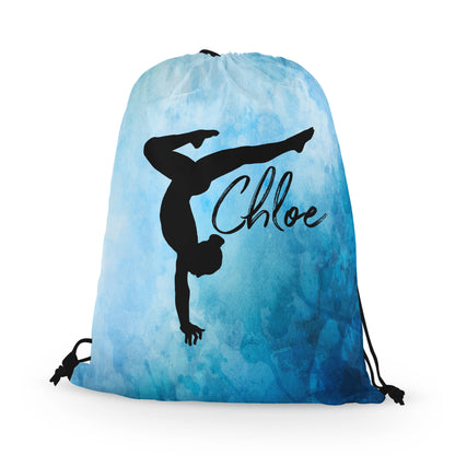 Personalized Gymnast Stag Pose Drawstring Bag, Perfect Gymnast Gift!