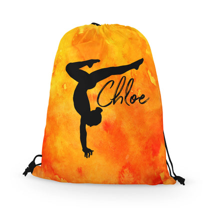 Personalized Gymnast Stag Pose Drawstring Bag, Perfect Gymnast Gift!