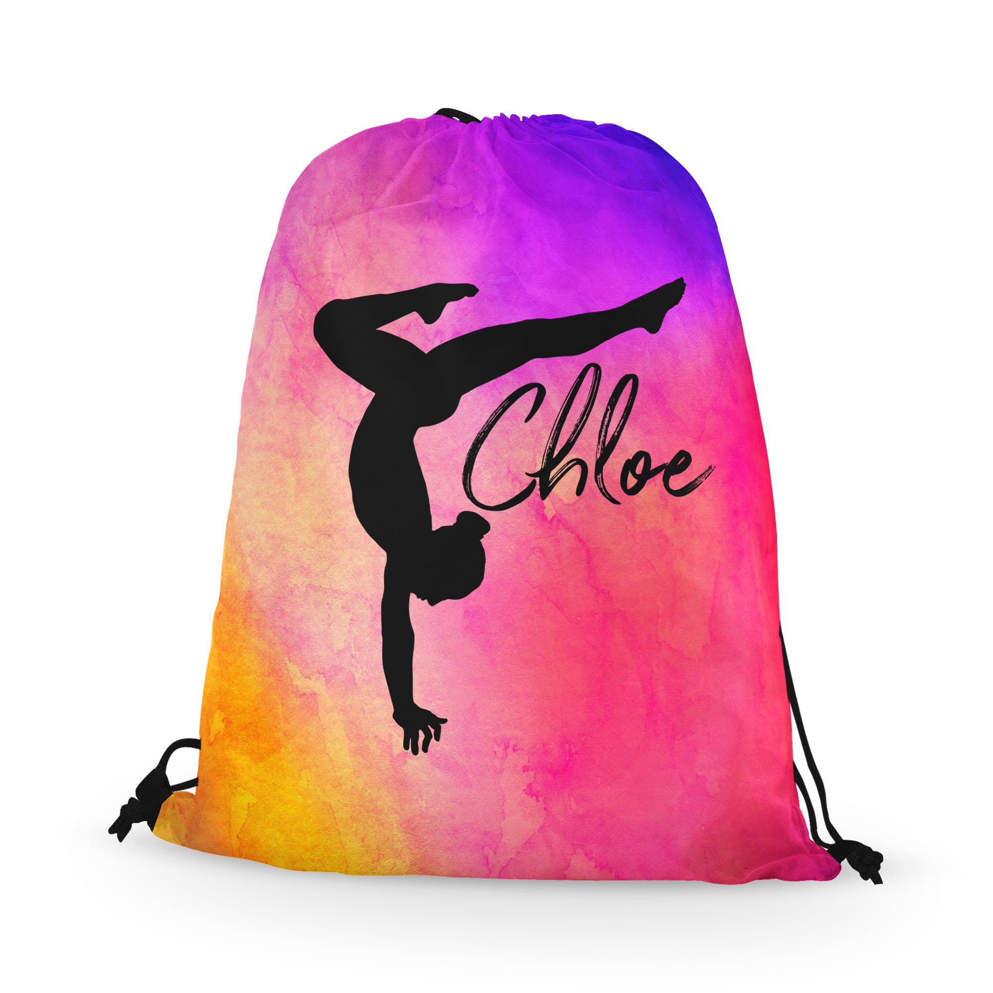 Personalized Gymnast Stag Pose Drawstring Bag, Perfect Gymnast Gift!